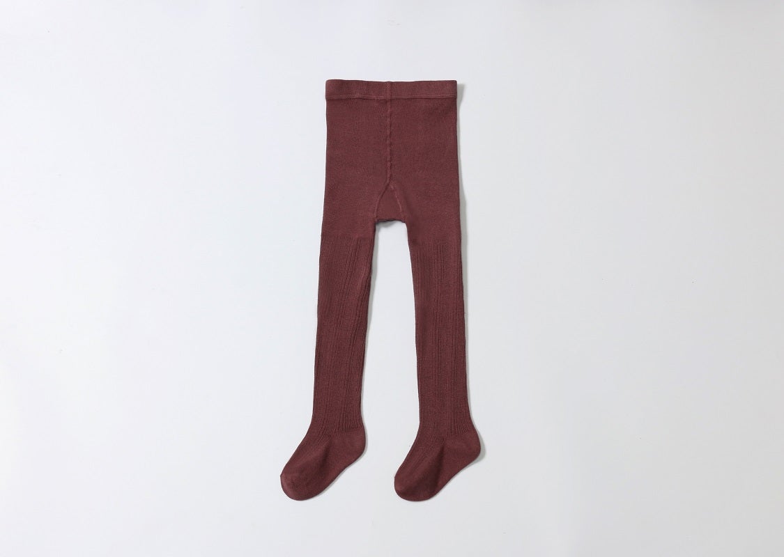 Mulberry ribbed knit tights