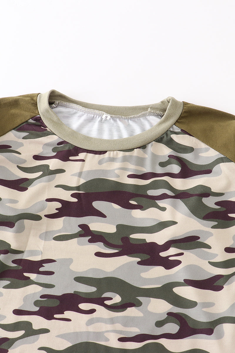 Camouflage raglan shirt for Adult