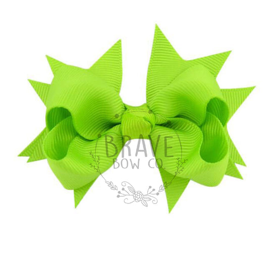 Green 3" Spike Ribbon Bow