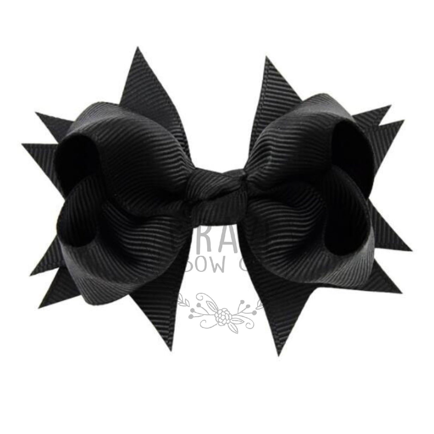 Black 3" Spike Ribbon Bow