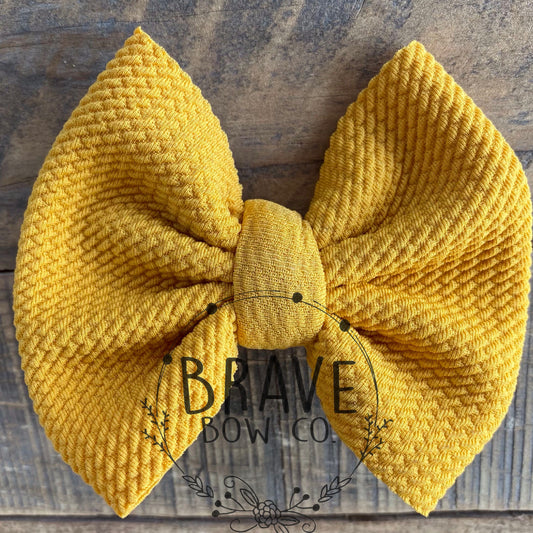 Mustard Solid Color Hair Bow or Hair Band