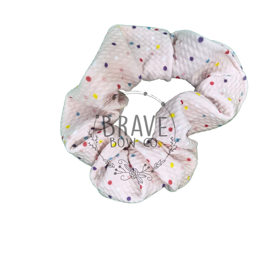 Pink Dots Animal Crackers Scrunchie