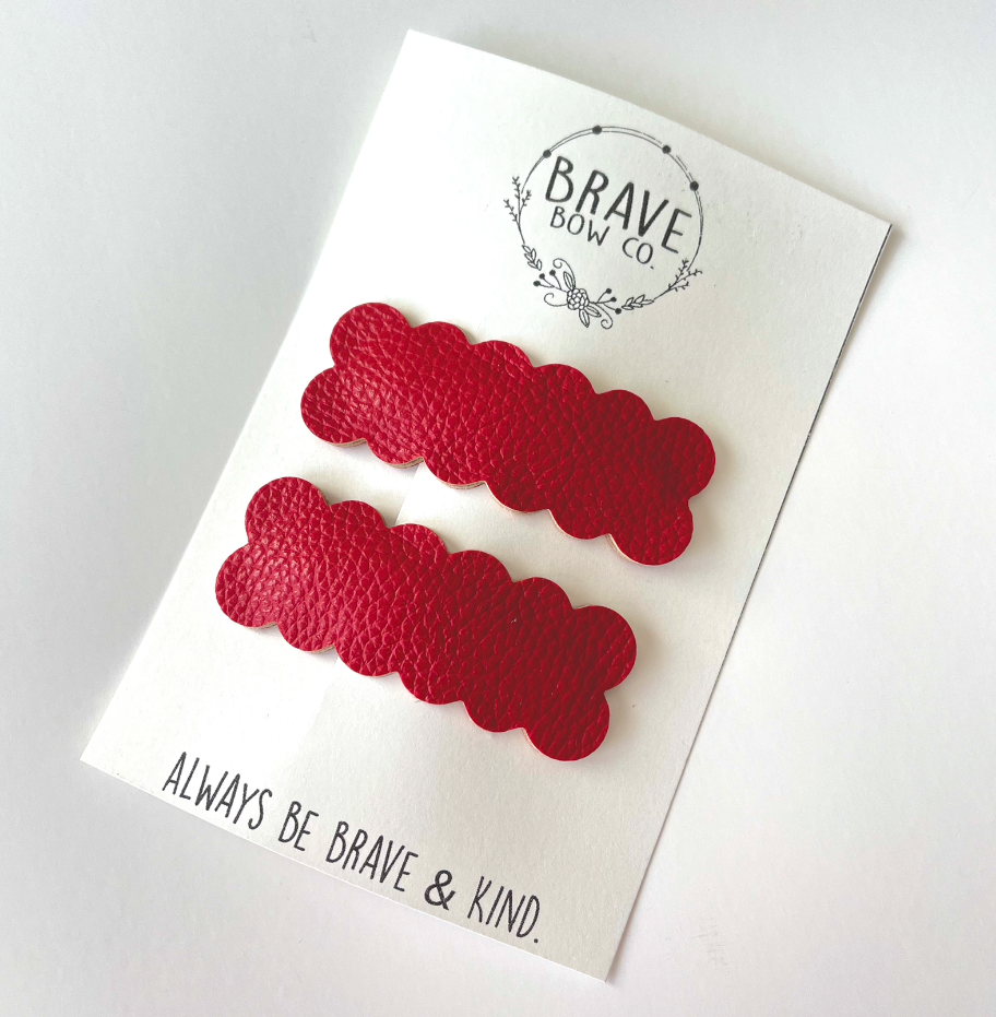 Penelope Snap Clip 2 Pack - Rouge Red