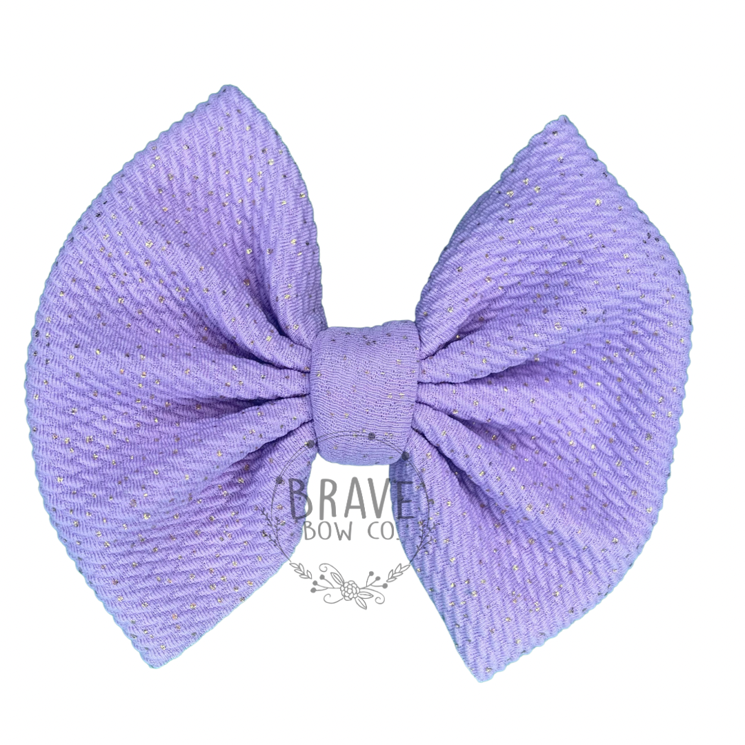 Shimmer Purple Sold with gold shimmer Hair Bow - Clip or Nylon