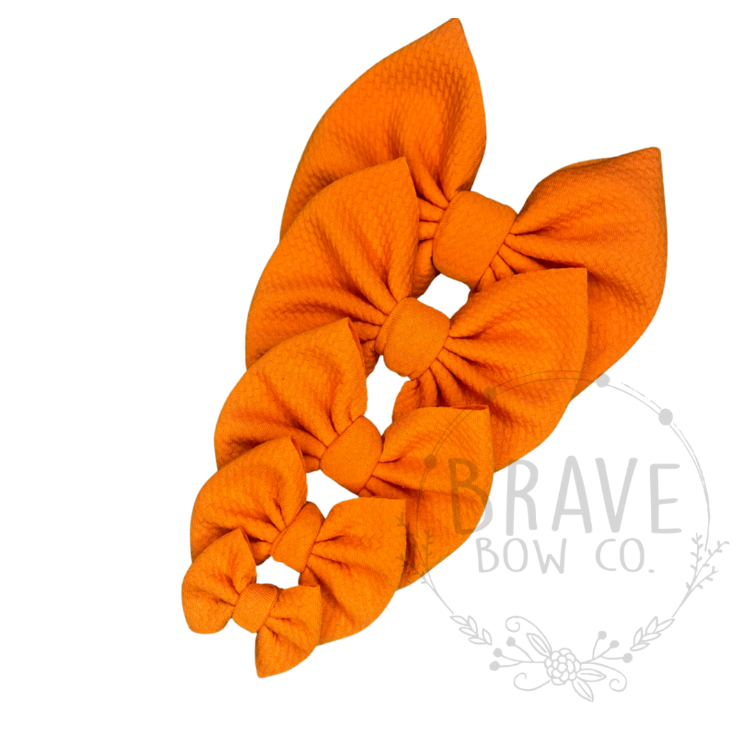 Pumpkin Orange Solid Color Hair Bow or Headband